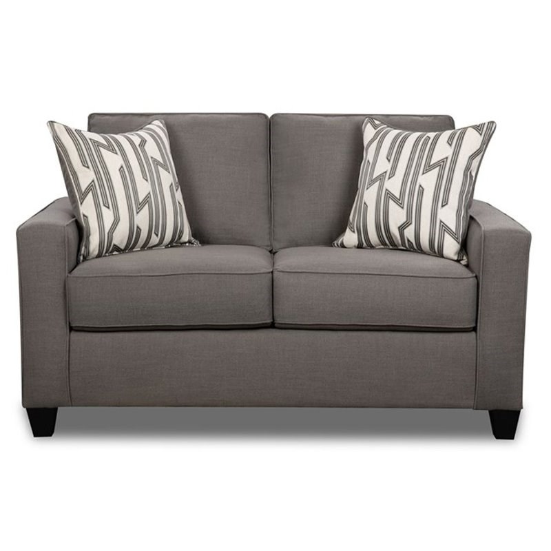 Oakleigh Loveseat with Accent Pillows in Gray