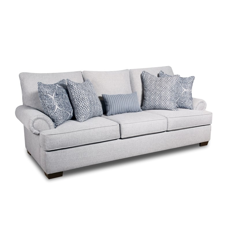 Miacomet Sofa with Accent Pillows in Light Gray