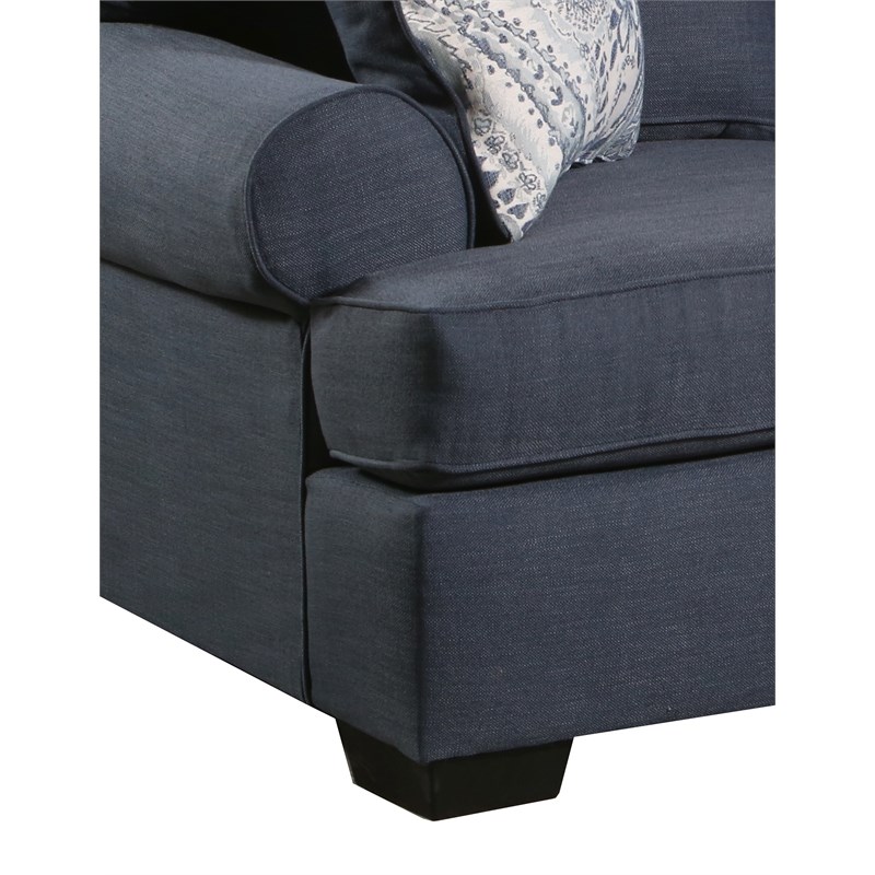 Southampton Sofa with Accent Pillows in Navy Blue