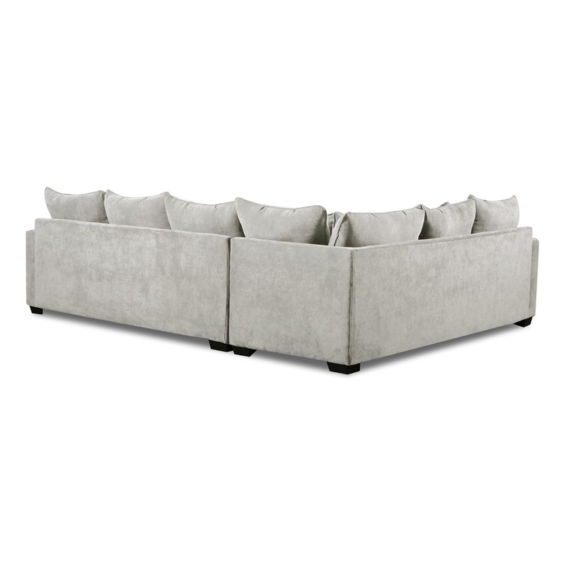 Austin 2-Piece Sectional with Accent Pillows in Silver