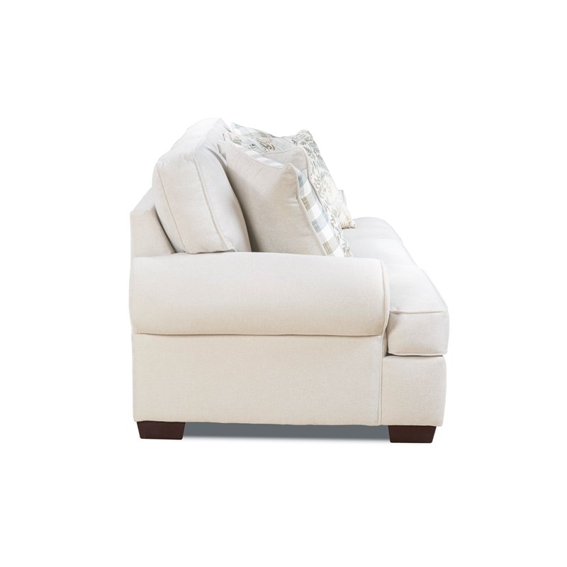 Chilmark Cream Color Round Arm Sofa With Pillows