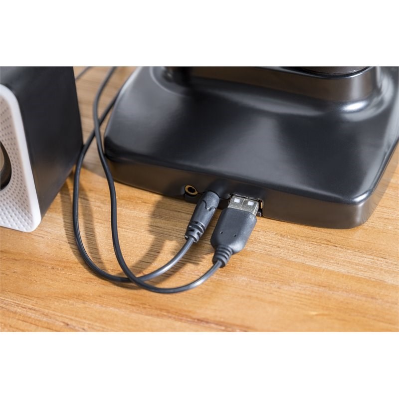 Rocelco Premium Double Monitor Desk Mount/USB 2.0 and Audio Port Black (R MA2)