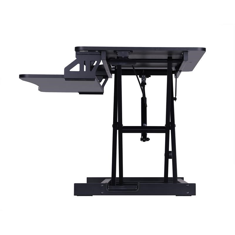 Rocelco Standing Desk Converter 31.5 in Dual Monitor Riser w/Tablet Mount Black