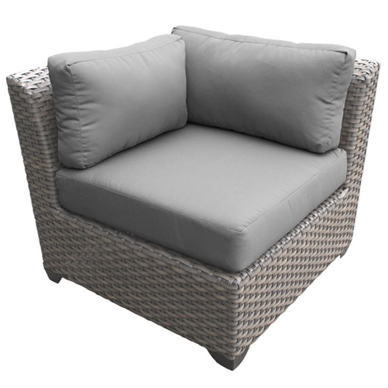Afuera Living Contemporary Patio Corner Chair in Gray (Set of 2)