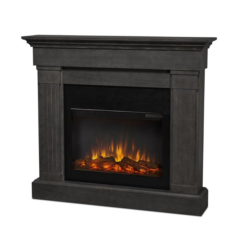 Afuera Living Contemporary Electric Fireplace in Gray