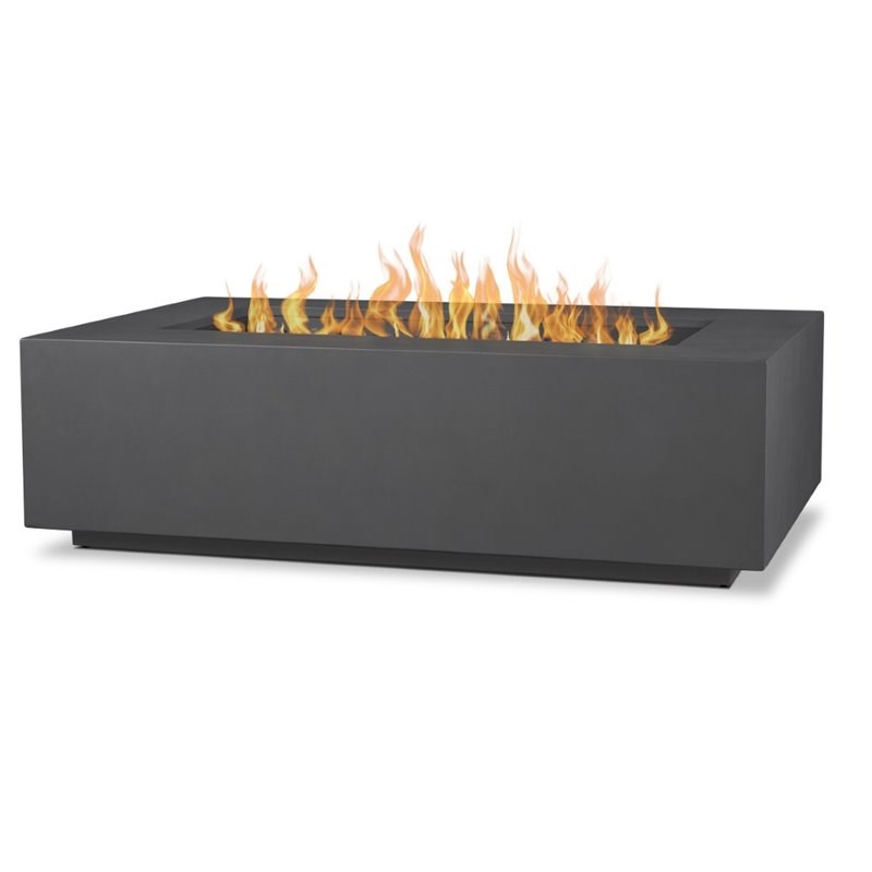 Afuera Living Contemporary Large Propane Fire Table with Conversion Kit in Slate