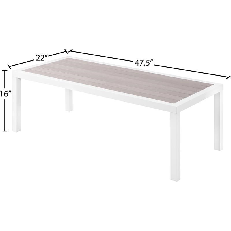 Afuera Living Contemporary Grey Wood Outdoor Patio Coffee Table
