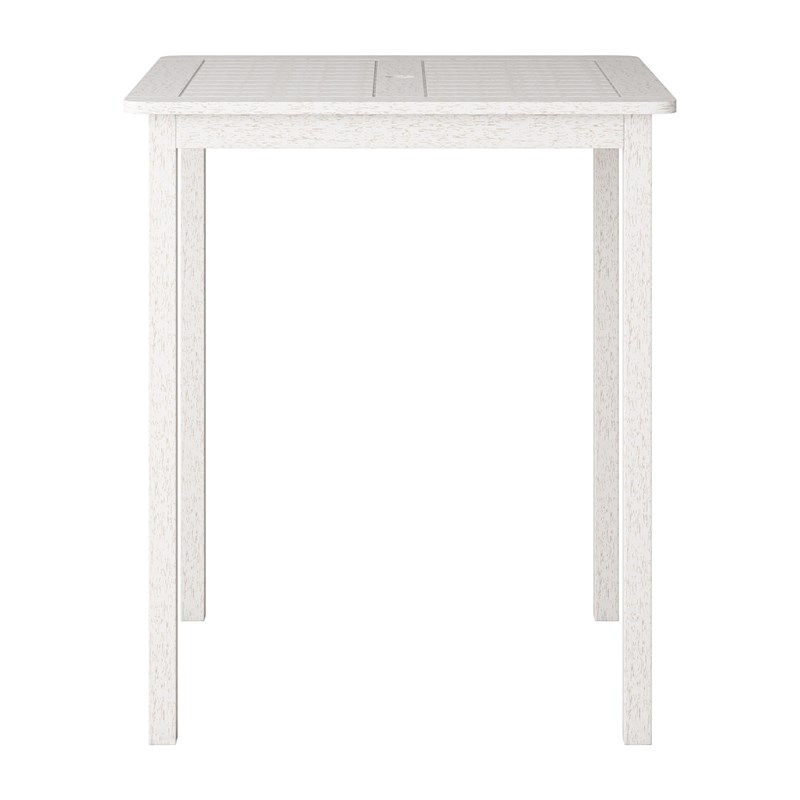 Afuera Living Wood Outdoor Bar Height Table in White Wash