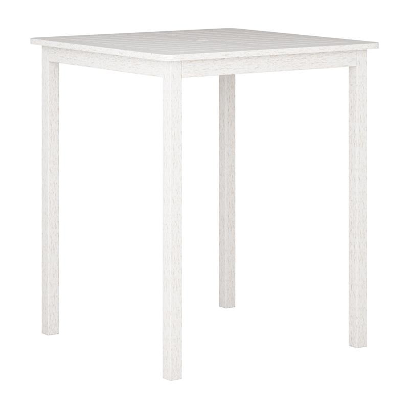 Afuera Living Wood Outdoor Bar Height Table in White Wash