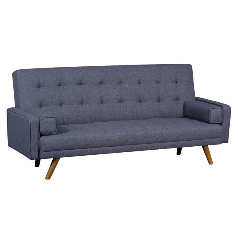 Pulaski Tufted Sleeper Sofa with Bolster Pillows in Gray