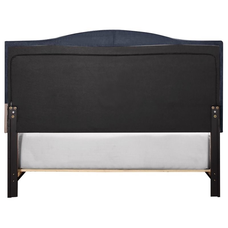 Pulaski Camel Back Upholstered Queen Panel Bed in Blue