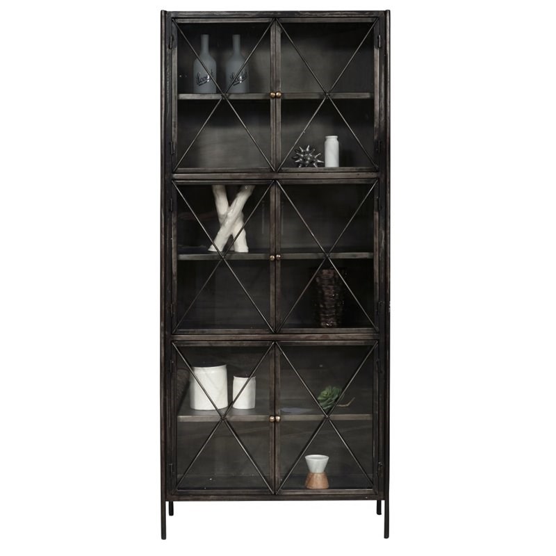 Pulaski Everett 6 Shelf Display Cabinet in Black