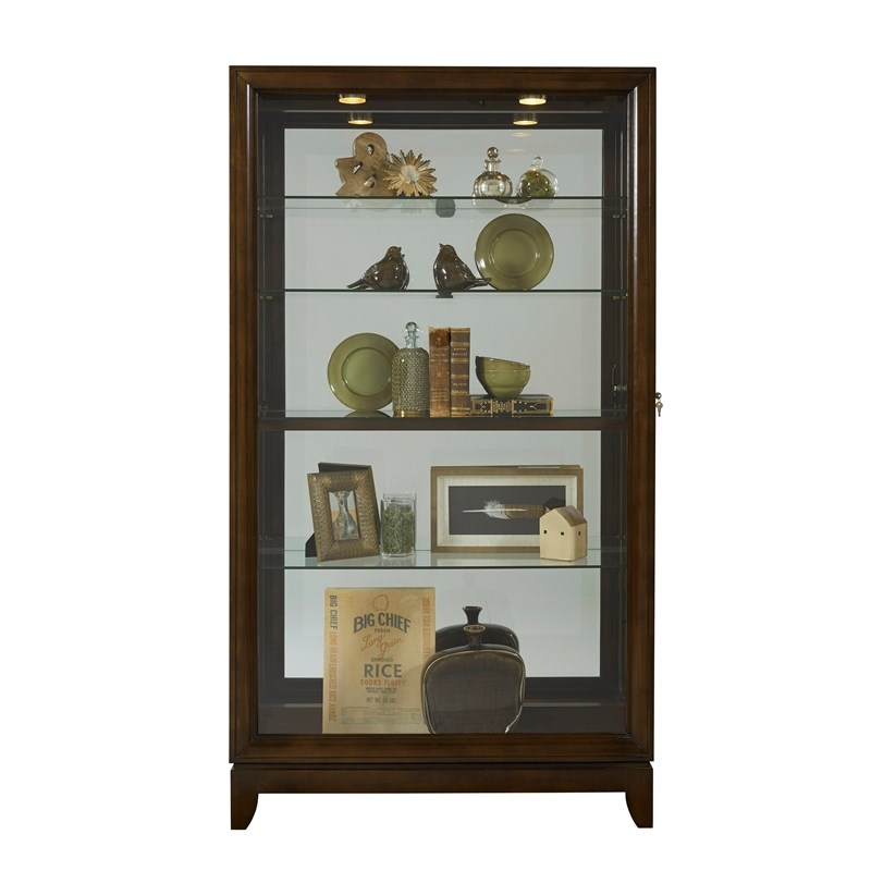 Pulaski Chocolate Cherry 46 Inch Wide Curio Cabinet Homesquare