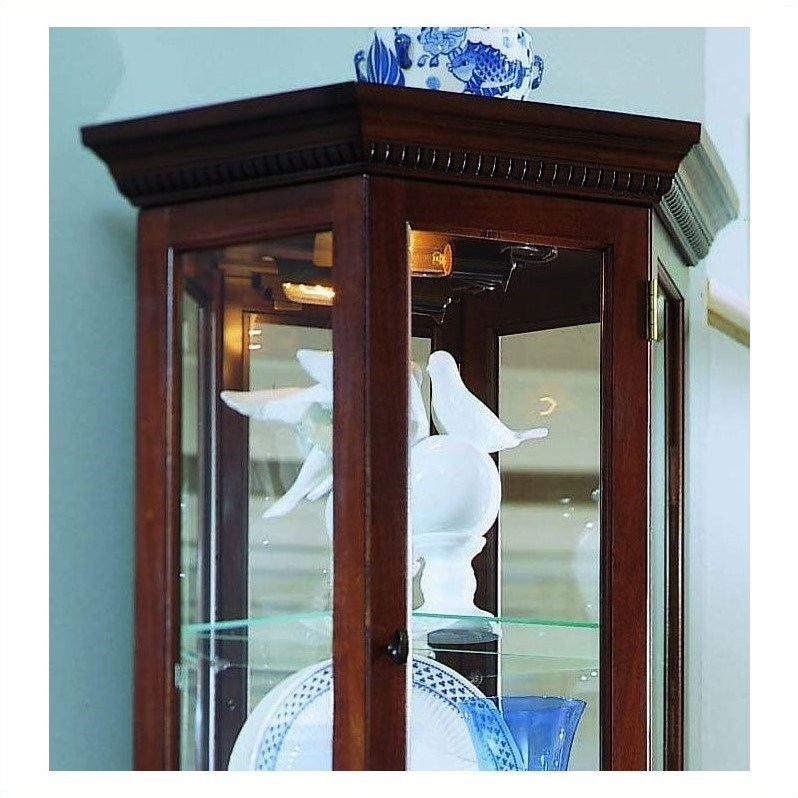 pulaski curios display in rich brown 20855