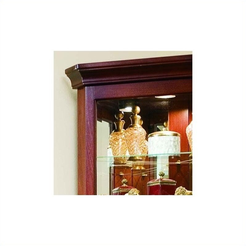 Pulaski Curios 8 Shelf Corner Cabinet in Victorian Cherry