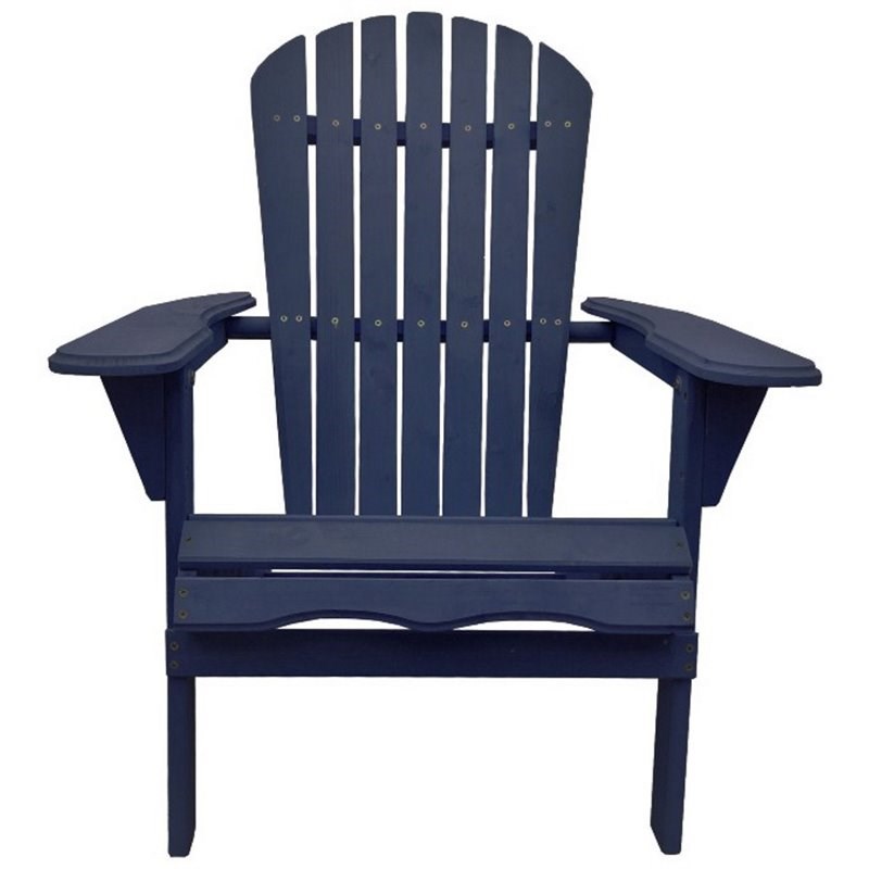 W Unlimited Oceanic Wooden Patio Adirondack Chair in Navy Blue