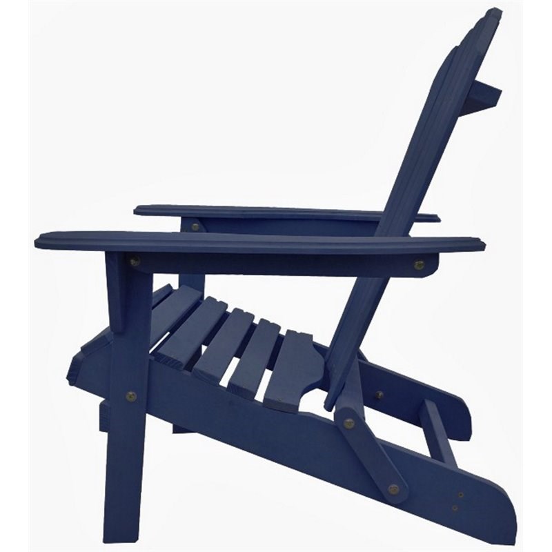 W Unlimited Oceanic Wooden Patio Adirondack Chair in Navy Blue