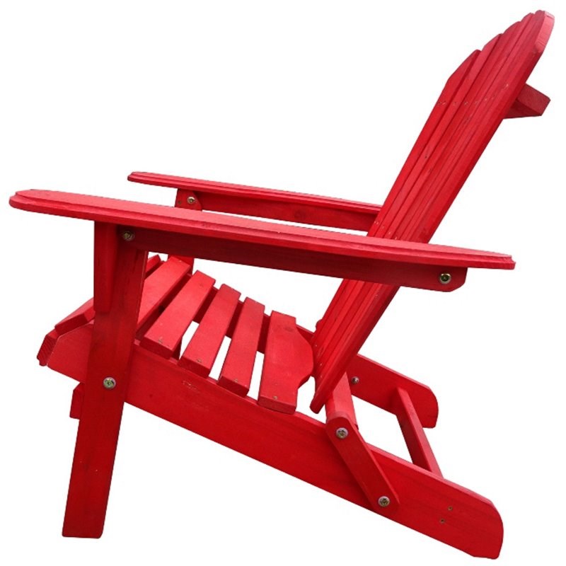 W Unlimited Oceanic Wooden Patio Adirondack Chair in Red