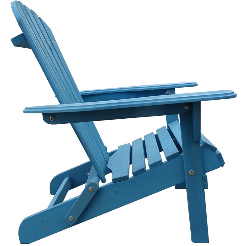 W Unlimited Oceanic Wooden Patio Adirondack Chair in Sky Blue