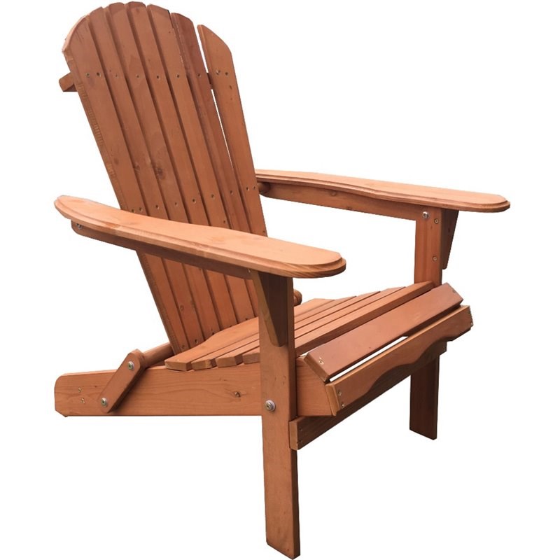 W Unlimited Oceanic Wooden Patio Adirondack Chair in Walnut (Set of 4)