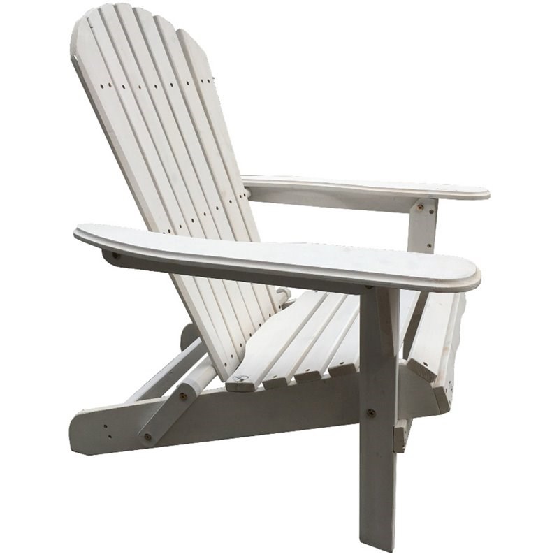 W Unlimited Oceanic Wooden Patio Adirondack Chair in White