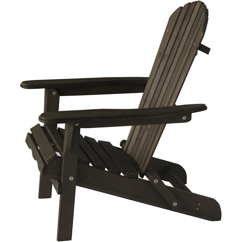 W Unlimited Oceanic Wooden Patio Adirondack Chair in Dark Brown