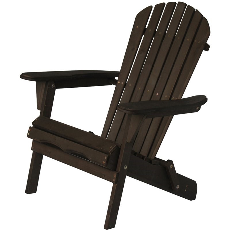 W Unlimited Oceanic Wooden Patio Adirondack Chair in Dark Brown