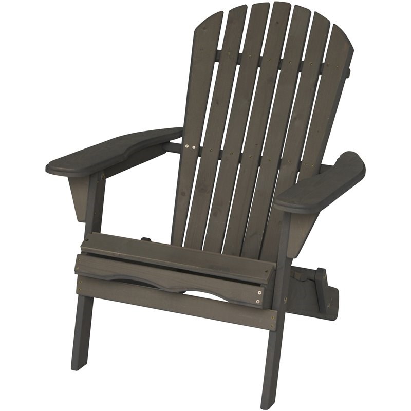W Unlimited Oceanic Wooden Patio Adirondack Chair in Dark Gray