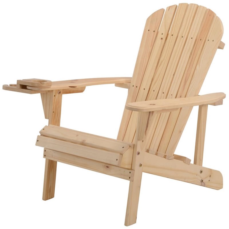W Unlimited Earth 4 Piece Patio Adirondack Chair with Ottoman Set in Natural