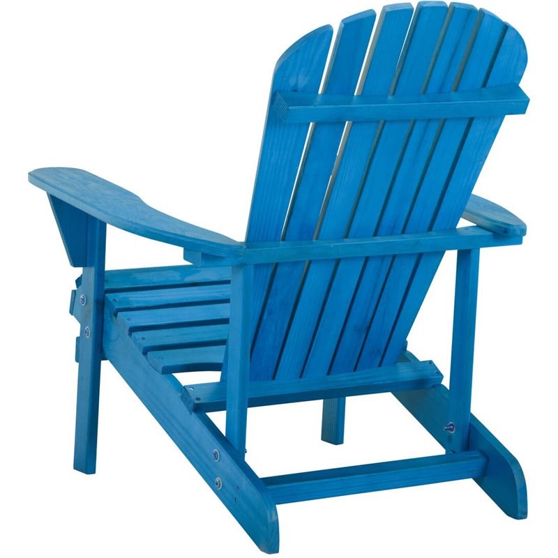 W Unlimited Earth Wooden Patio Adirondack Chair with Cup Holder in Sky Blue