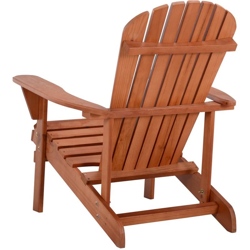 W Unlimited Earth Wooden Patio Adirondack Chair with Cup Holder in Walnut