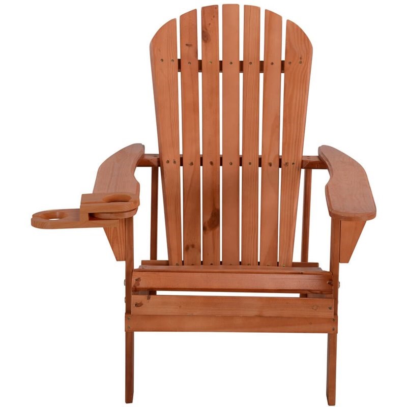 W Unlimited Earth Patio Adirondack Chair with Cup Holder in Walnut (Set of 2)