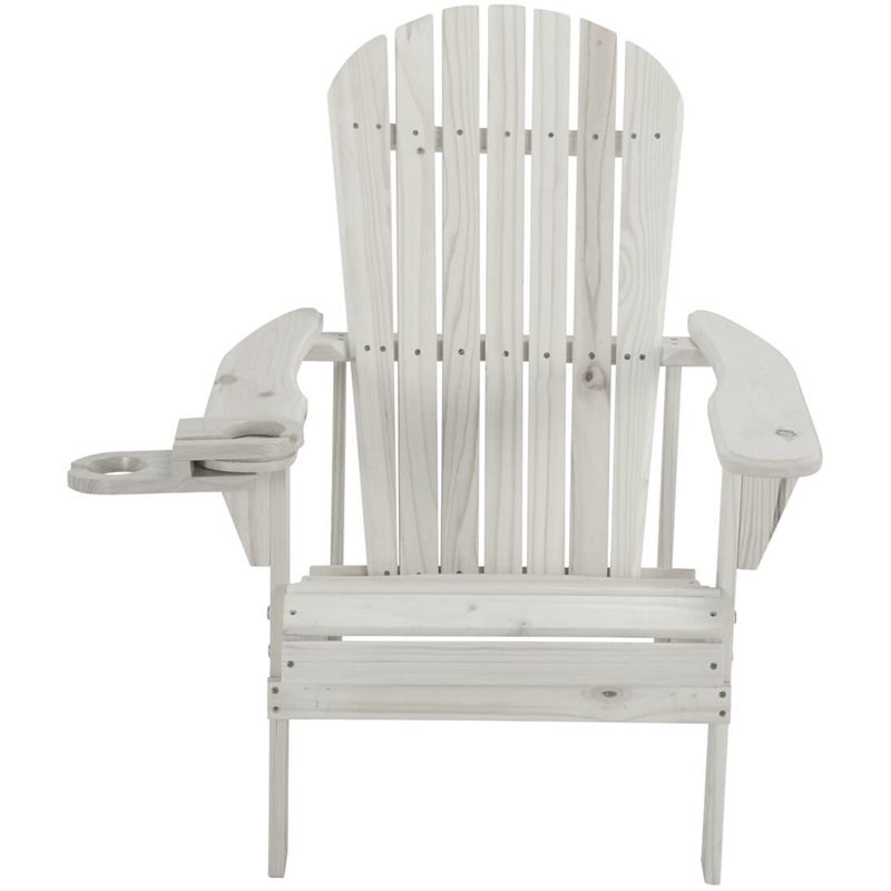 W Unlimited Earth Wooden Patio Adirondack Chair with Ottoman in White