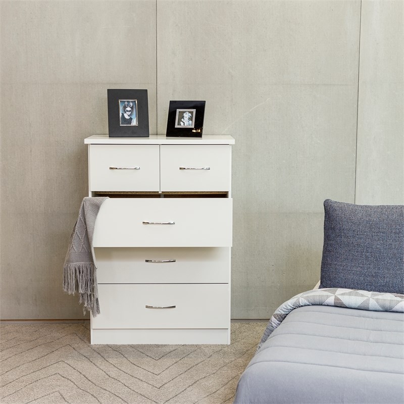Herval Nevada Collection 2 Piece White Engineered Wood Bedroom Set