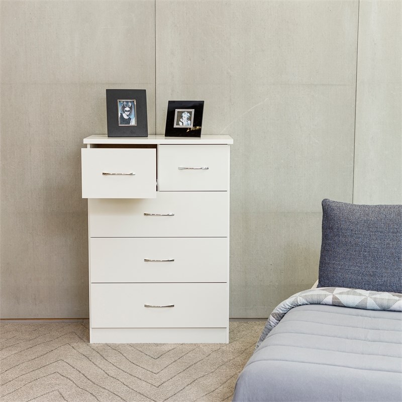 Herval Nevada Collection 3 Piece Engineered Wood Bedroom Set in White