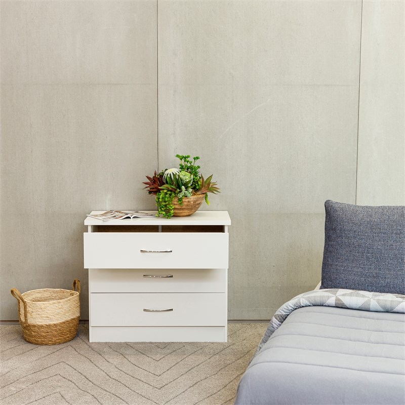Herval Nevada Collection 2 Piece Engineered Wood Bedroom Set in White