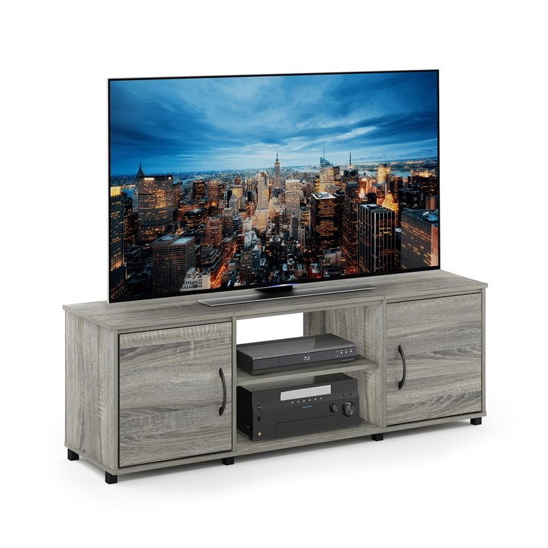 Furinno Montale Wood TV Stand with Doors for TV up to 65