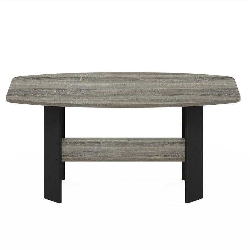 Furinno Engineered Wood Simple Design Coffee Table in French Oak Gray/Black