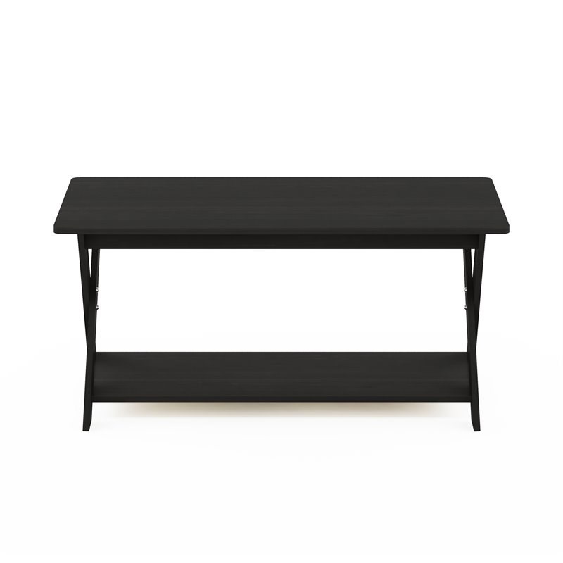 Furinno Modern Engineered Wood Simplistic Criss-Crossed Coffee Table in Espresso