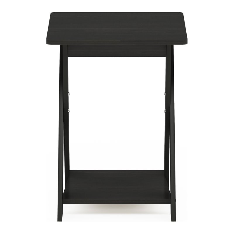 Furinno Modern Engineered Wood Simplistic Criss-Crossed End Table in Espresso