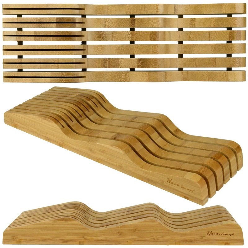 Heim Concept In-Drawer Premium Bamboo Knife Storage Block (Up To 16 Knives)