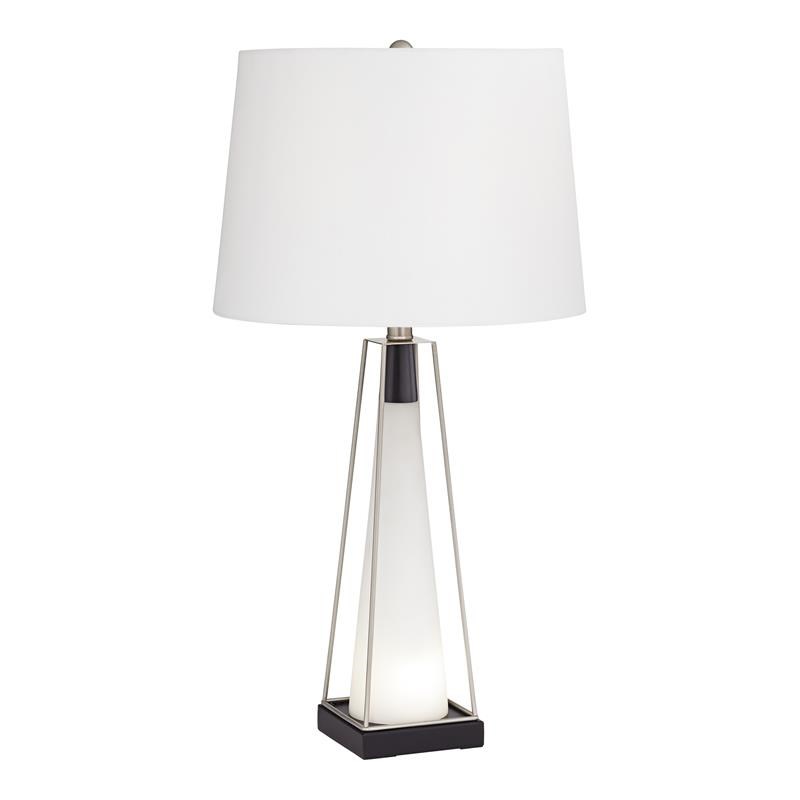 Pacific Coast Lighting Nina Cone Metal & Glass Table Lamp with Nitelite in White