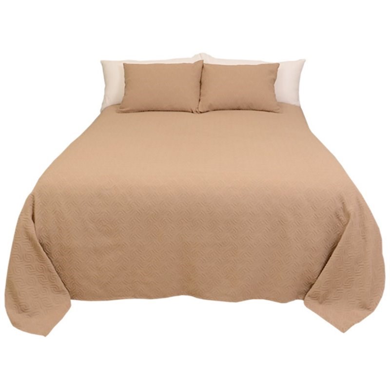 Bio Sleep Concept Rombos Modern King Cotton Bedspread and Sham Set in Brown