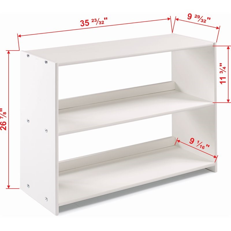 Donco Kids Louver 2 Shelf Large Wooden Bookcase in White