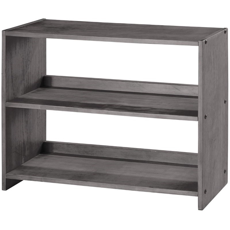Donco Kids Louver 2 Shelf Small Wooden Bookcase in Antique Gray