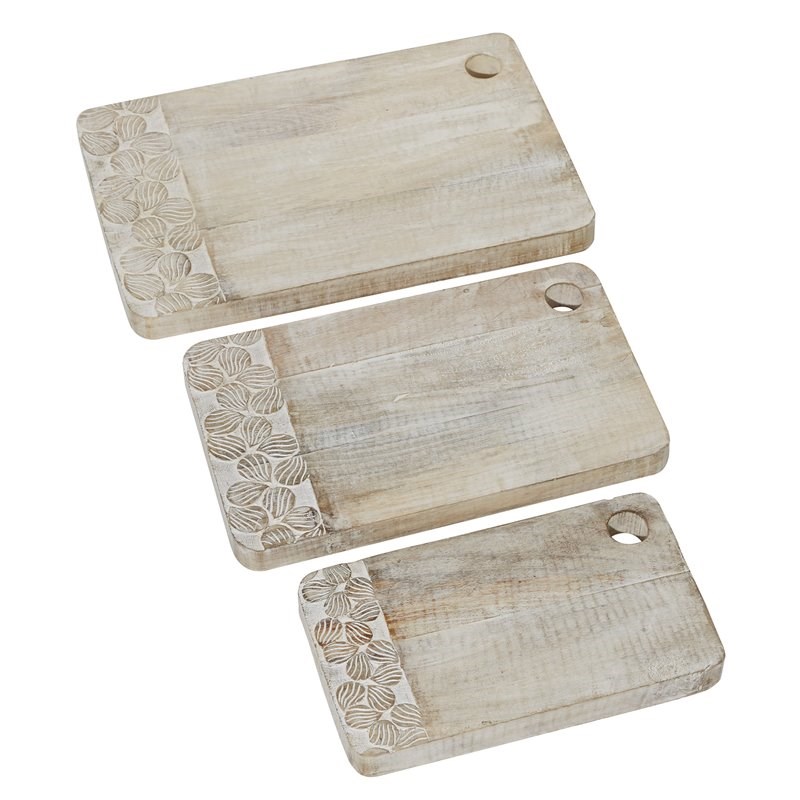 Leeds & Co Mango Wood Country Cottage Cutting Board (Set of 3)