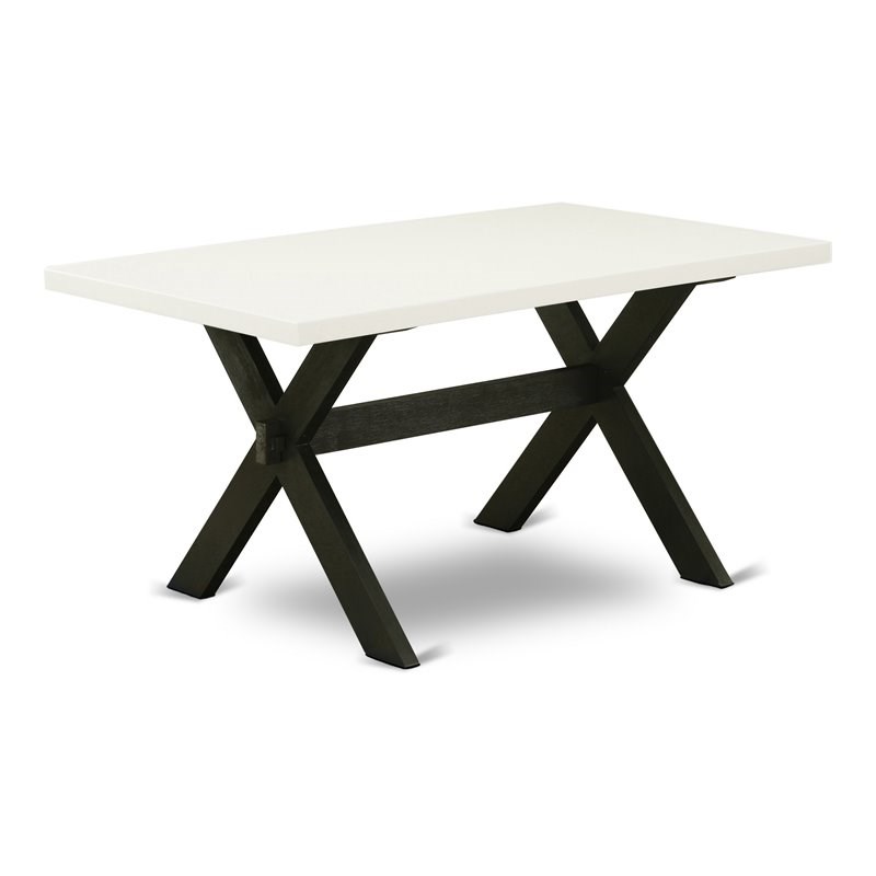 East West Furniture XStyle 36x60" Wood Dining Table in Black/White