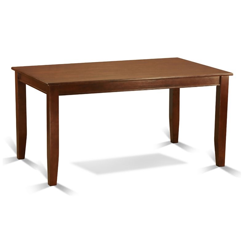 East West Furniture Dudley Rectangular Rubber Wood Dining Table in Mahogany