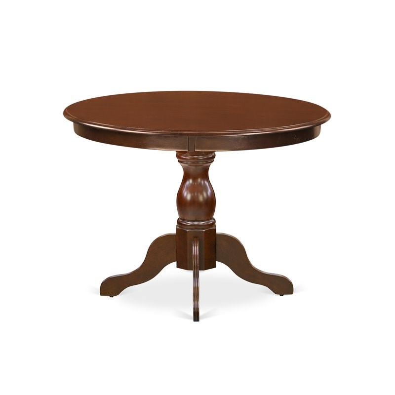 East West Furniture Eden Wood Dining Table with Pedestal Legs in Mahogany