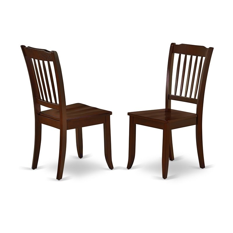 East West Furniture Hartland 5-piece Dining Set with Slatted Chairs in Mahogany